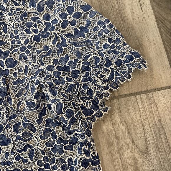 Generation Love Maude Mina Lace Short Sleeve Open Floral Sz XXL Blue White NWT - Picture 6 of 11
